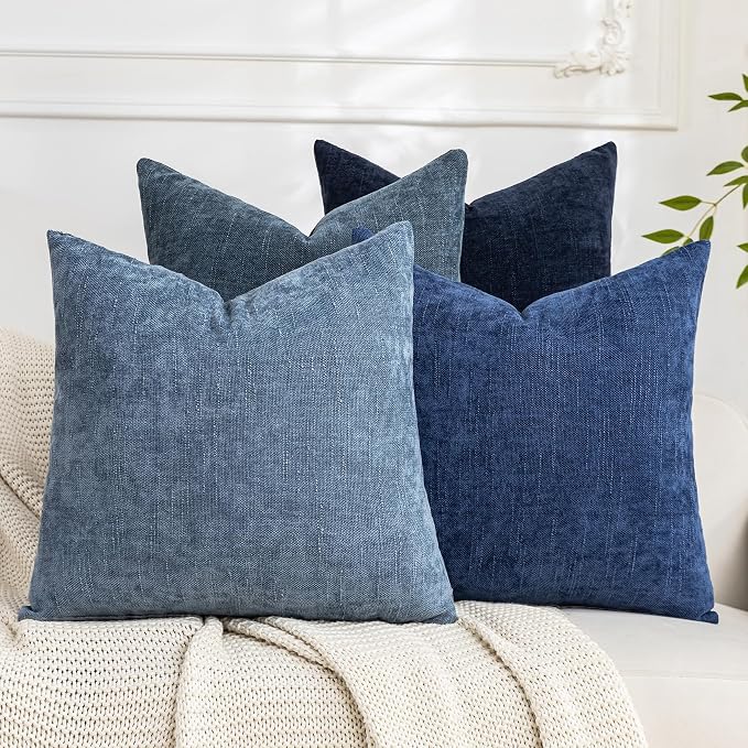 Set of 4 Soft Textured Decorative Throw Pillow Covers 22x22 Inch Cozy Farmhouse by Cozoomy