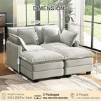 58" Cloud Couch Loveseat, Deep Seat Modular Sectional Sofa - Image 2