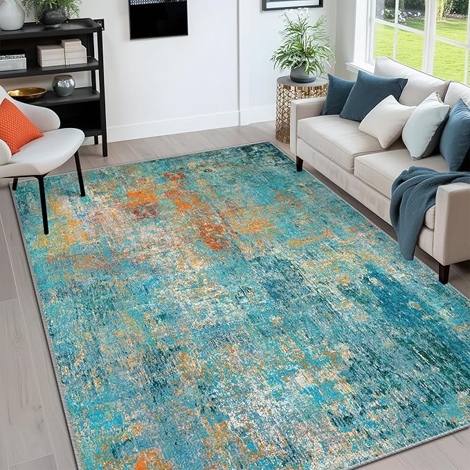 RELEANY Washable 5'x8' Abstract Area Rug - Image 2