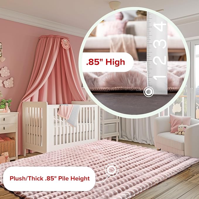 nuLOOM Jeni Blush Checkered Washable Area Rug - Image 9
