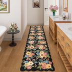 DUKINO 2x8 Washable Runner Rug, Floral Non Slip Kitchen Runner Rug, Soft Throw - Image 3