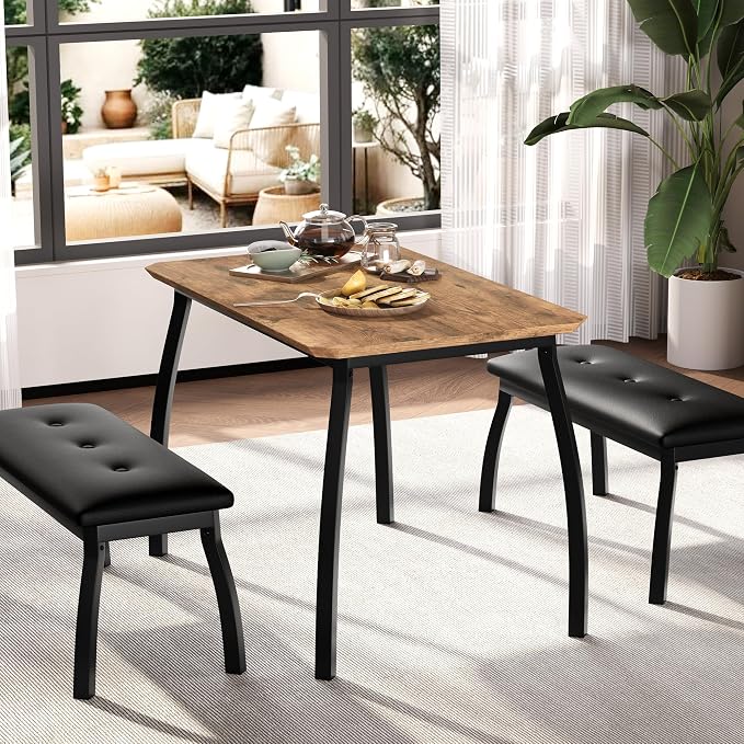 Dining Table for 4, 3-Piece Kitchen Table Set for 4 - Image 7