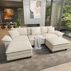 HERA'S HOUSE 124" Modular Sectional Sofa, Oversized U Shaped Couches by HERASHOUSE