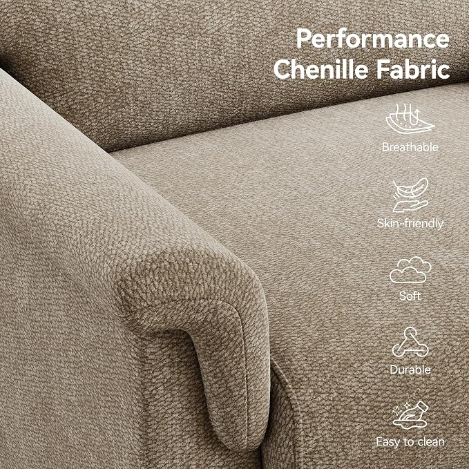 Mid Century Modern Accent Chair, Chenille Comfy Living Room Arm Chairs - Image 5