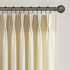 Topfinel Cream Pinch Pleated Linen Curtains 84 Inch Length 2 Panels by Topfinel