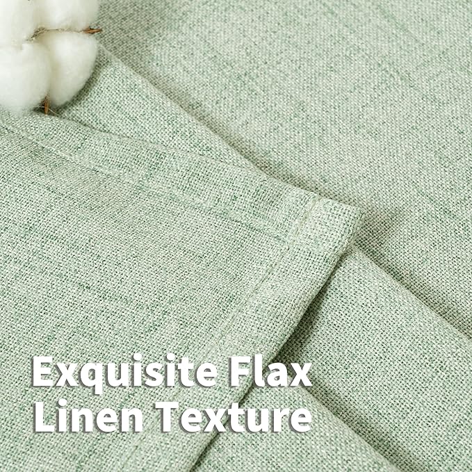 YoungsTex Sage Green Linen Curtains 80 Inches Long - Image 4