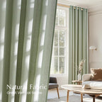 NICETOWN Thick Linen Greyish Green Curtains - Image 5