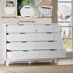 BORNOON 53" Tall Dresser for Bedroom, 8-Drawer Fluted Chest of Drawers - Image 5