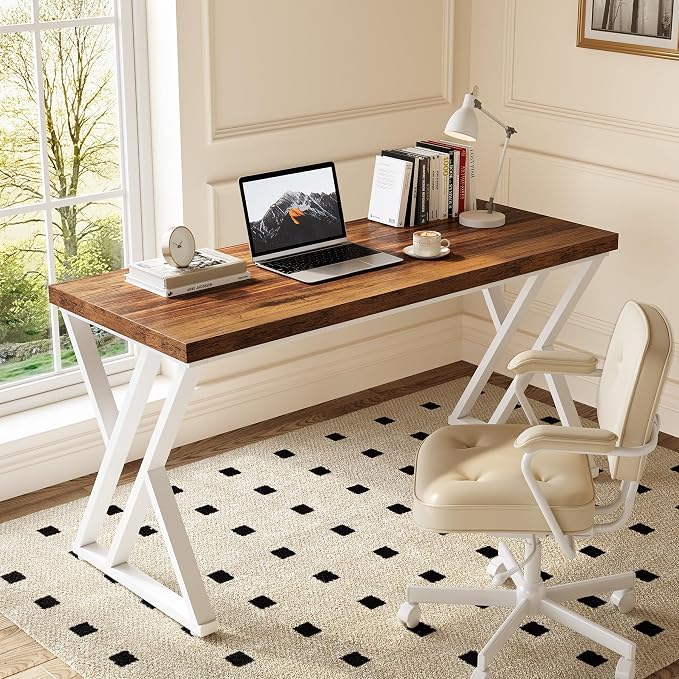 LITTLE TREE 55 Inch Large Simple Industrial Computer Desk Study Writing Table - Image 4