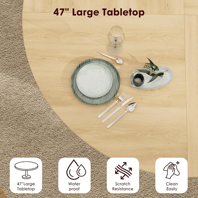 GarveeHome 47'' Round Dining Table - Image 4