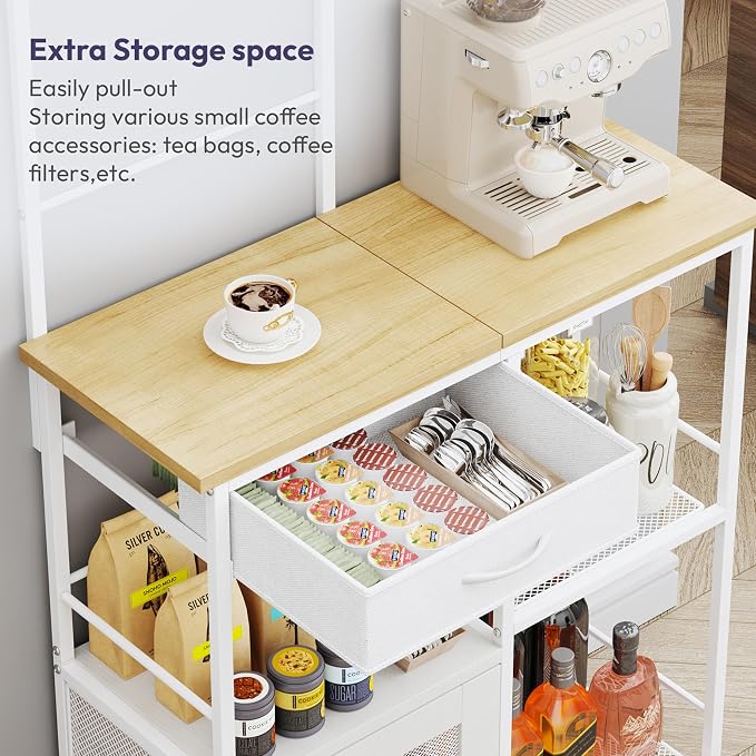 SWTYMIKI Coffee Bar with Hanging Rack - Image 8