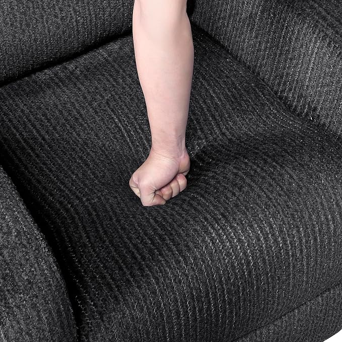 Lexicon Manual Reclining Sofa, Textured Microfiber Recliner Sofa, Wall Hugger - Image 12