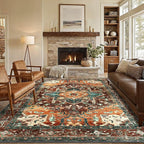 Yamaziot 6x9 Large Area Rug, Non-Slip Washable Boho Living Room Rug | Stain by Yamaziot