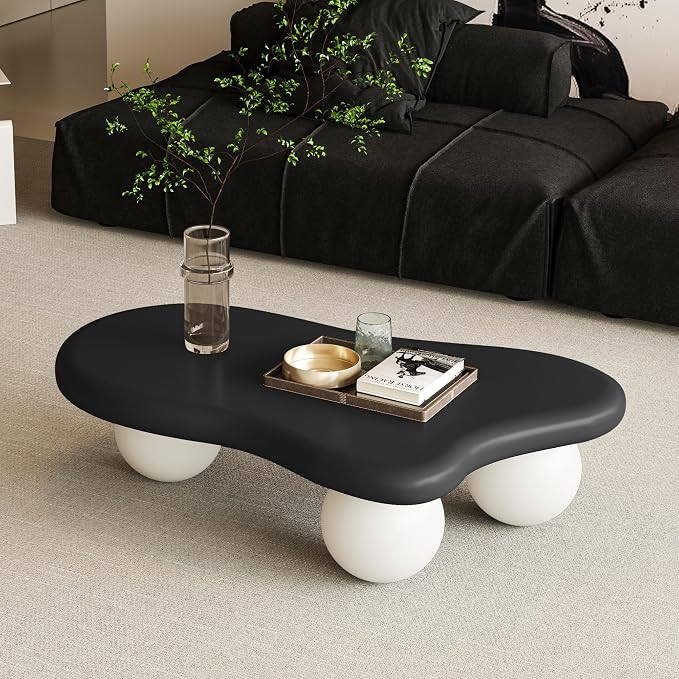 40" Cloud Coffee Table for Living Room Irregular Coffee Table Modern Low Coffee - Image 3