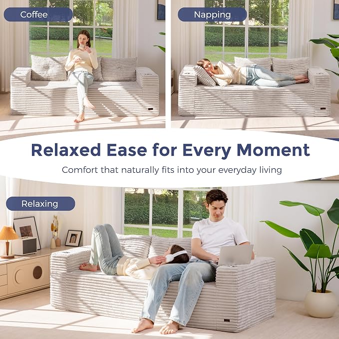 MAXYOYO 79" Oversized Boneless Loveseat Sofa Couch - Image 4