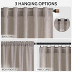 Stone Beige Curtains 90 Inches Long - Image 2