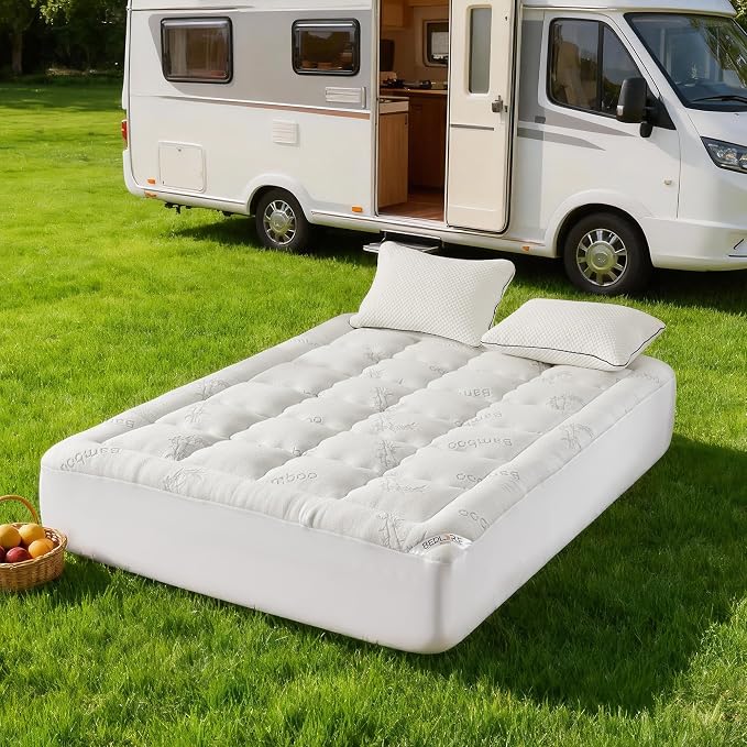 BEDLORE RV Queen Mattress Topper Viscose Derived from Bamboo, Pillow Top - Image 4