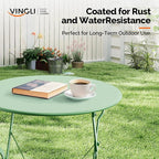 VINGLI Outdoor Folding Bistro Table and Chairs Set of 2, 3-Piece Bistro Set - Image 6