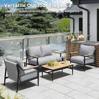 Jocoevol 4 Pieces Outdoor Sofa Conversation Set, 4 Seats Couch Set - Image 8