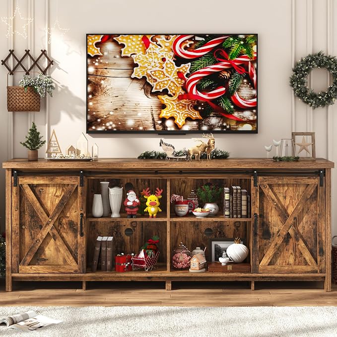 Farmhouse TV Stand for 80 Inch TV - Image 8