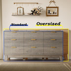 BORNOON Fluted 9 Drawer Dresser, 57.1" Wide Modern Boho Chest of Drawers - Image 3