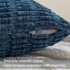 Aegero Pack of 2 Corduroy Decorative Throw Pillow Covers 12x24 Inch, Teal | - Image 3