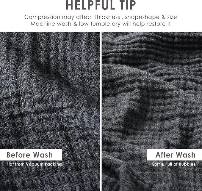 EMME Muslin Blankets for Adults Throw Blanket for Couch Breathable Gauze Soft - Image 7