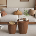 Nesting Coffee Table Set of 2, Round End Table - Image 3
