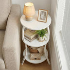 YEAKOO Vintage Small Round Side Table, 3-Tier Slim Waist Circular End Table - Image 7