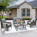 ovios 4-Piece Patio Furniture Set, Outdoor Wicker Sofa - Image 9