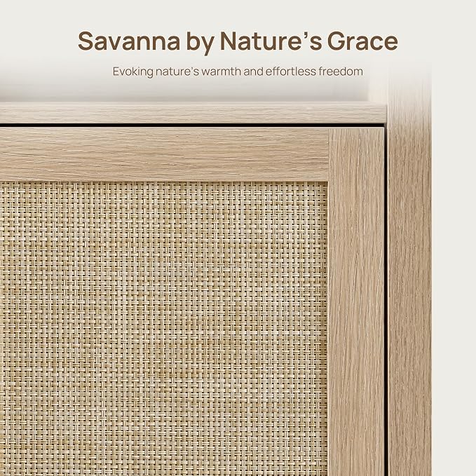 SICOTAS 63" Rattan TV Stand for TVs up to 65" - Image 4