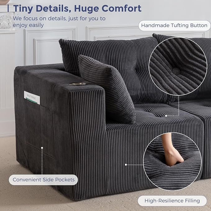 MAXYOYO Modular Sectional Sofa Couch, Loveseat Boneless Cloud Couch - Image 6
