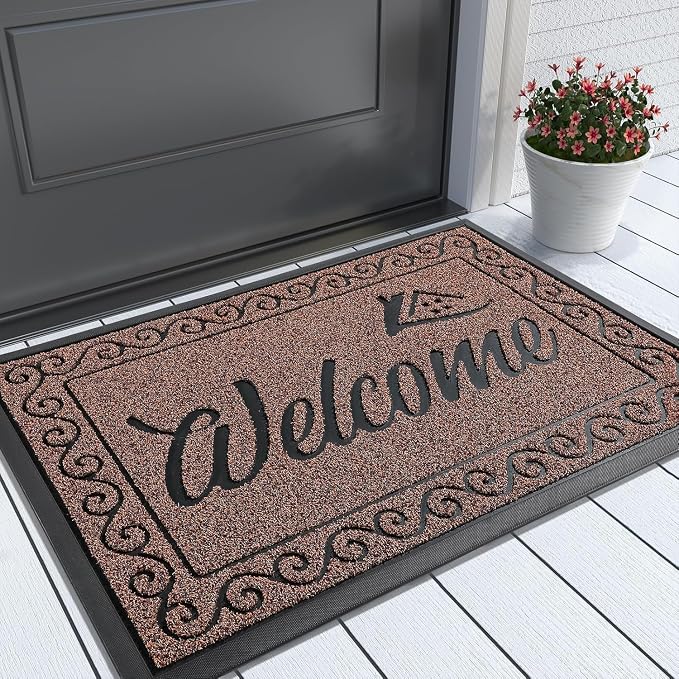 Yimobra Welcome Mat Outdoor Indoor, Waterproof Heavy Duty Front Door Mat by Yimobra