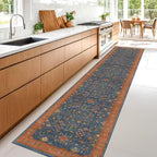 Navy Blue Washable Hallway Runner Rug 2x10 Non Slip Rugs - Image 3