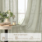 Sage Grey Linen Kitchen Curtains 30 Inch Length - Image 8