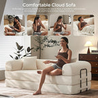 79" Convertible Sofa Bed with Fixed-Shape Frame & Removable Armrests, Modular - Image 8