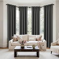 MIULEE 84 Inch Length Dark Grey Blackout Bedroom Curtains Set of 4 | Thermal by MIULEE