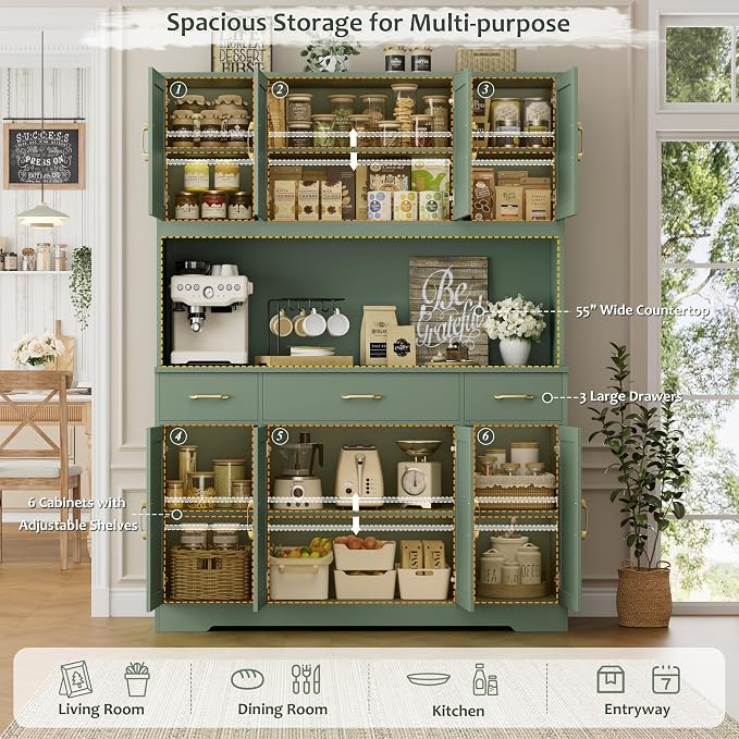 HOSTACK 71" Tall Pantry Cabinet - Image 4