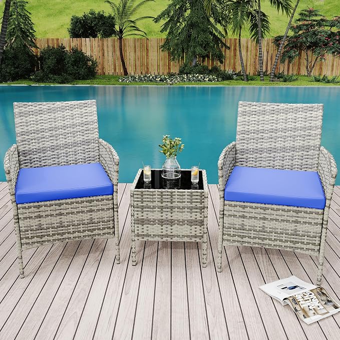 GarveeLife 3-Piece Patio Furniture Set, Rattan Outdoor Furniture - Image 9