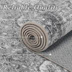 Schweek Grey 5x7 Area Rug for Living Room Washable Vintage Neutral Rugs | Non - Image 5