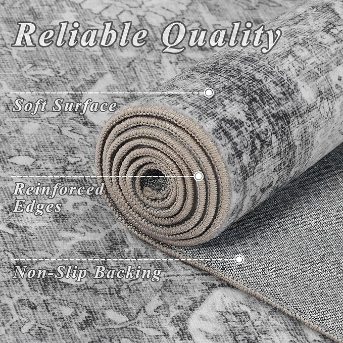 Schweek 8x10 Grey Washable Area Rug - Image 5