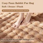 Coffee Rabbit Plush Rug 3'x5', Fluffy Shaggy Area Rug - Image 4