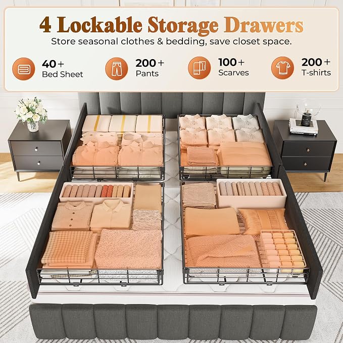PRAISUN Bed Frame Queen Size - Image 3