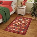 DUKINO 2x3 Entryway Rug, Floral Door Mat Soft Washable Rug Non Slip, - Image 4