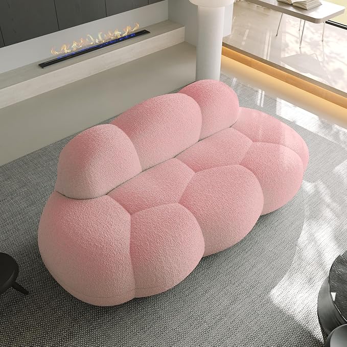 JACH 3 Seater Cloud Sofa for Living Room, Modern Sherpa Upholstered Sofa - Image 7