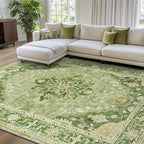 RELEANY Washable Area Rug, Water Repellent, Pet Friendly, Vintage Floral Boho by RELEANY