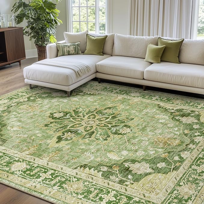 RELEANY Washable Area Rug, Large 9'x12', Water Repellent, Pet Friendly - Image 3