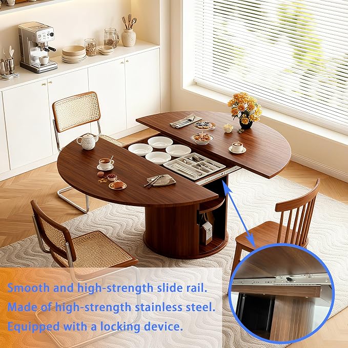 Wildhome Extendable Round Dining Table - Image 6