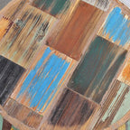 Drum Round Wood Side Table 16" x 16" x 21" H Reclaimed Rustic Multicolor Patio - Image 6