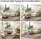 LINSY HOME 123" Modular Sectional Sofa, 3-Seat Corduroy Modern Cloud Couch - Image 8